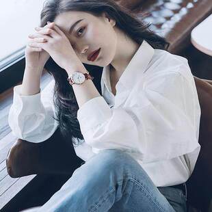 新款2026春新款纯棉白色衬衫女韩版休闲百搭打底叠穿常规长袖轻奢