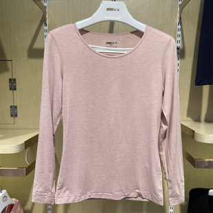 新一系YI68822新1系女士飘飞绒圆领长袖舒适纯色打底保暖单件上衣