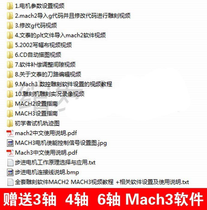 全套雕刻MACH3视频教程 +相关软件设置及使用说明 赠送软件