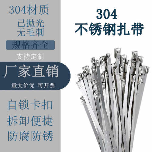 304不锈钢10MM自锁式扎带12MM