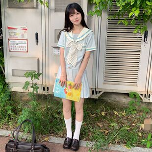 【青木梨】日系学院风jk制服水手服收腰学院风甜美jk百褶裙套装女