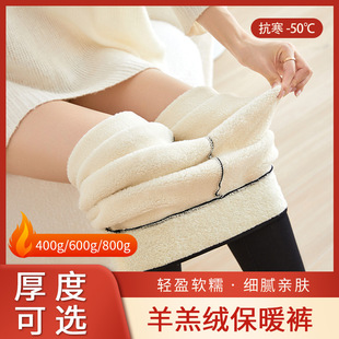 保暖裤 羊羔绒打底裤 东北大码 加绒加厚一体高腰显瘦棉裤 女外穿冬季