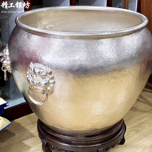 银水缸足银999大缸兽头大型庭院门海养鱼荷花缸储水缸酒缸可定制