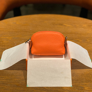 2025新款 真皮零钱包迷你钥匙硬币包收纳女士拉链小巧钱包 贝壳包