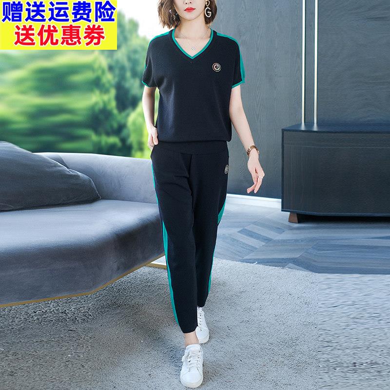 妈妈运动服两件套装中年夏装2026年新款减龄时尚套装冰丝短袖名牌