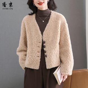 仿羊羔毛外套女中年时尚妈妈装2025秋冬新款皮毛一体皮草宽松大衣