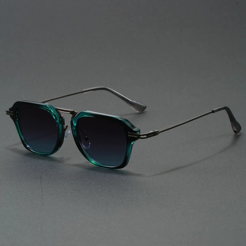 日系复古小方框金属男款个性太阳眼镜透明框高级感墨镜2025新款