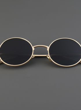 金属复古圆形墨镜男士太阳镜