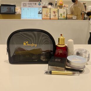 新款网纱化妆包高颜值收纳袋便携轻奢风旅行超大容量护肤品收纳袋