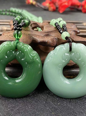 仿玉貔貅毛衣链长款百搭平安扣吊坠衣服挂饰男女款项链民族风饰品