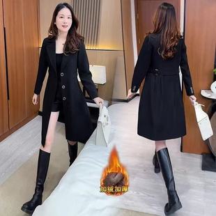 2026秋冬新款洋气显瘦小个子中长款大衣上档次加绒加厚风衣外套女