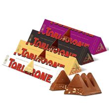 瑞士进口Toblerone三角牛奶葡萄纯可可黑巧克力100g条装休闲零食