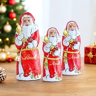 瑞士莲圣诞老人牛奶巧克力lindt卡通形圣诞挂树公仔糖果礼物零食