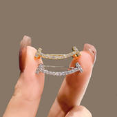 可爱简约微笑胸针女高档气质固定衬衫 领口防走光扣笑脸小别针配饰