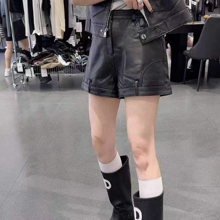 2025新款真皮皮裤女绵羊皮高腰显瘦外穿打底裤紧身包臀热裤短裤潮