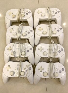 wii wiiu 二手原装经典手柄 二代牛角游戏手柄 白色
