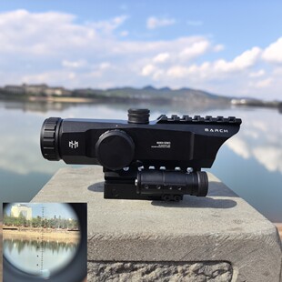 高清真实四倍海螺双面导轨瞄准镜带小红激光红点准星弹弓玩具备件