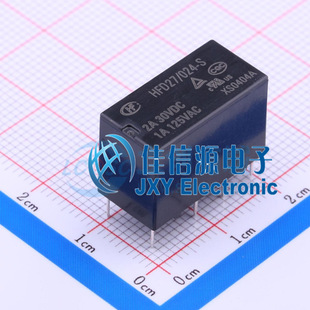 功率继电器 HFD27/024-S HF(宏发) 电压24V DIP,10.2x20.2mm 全新