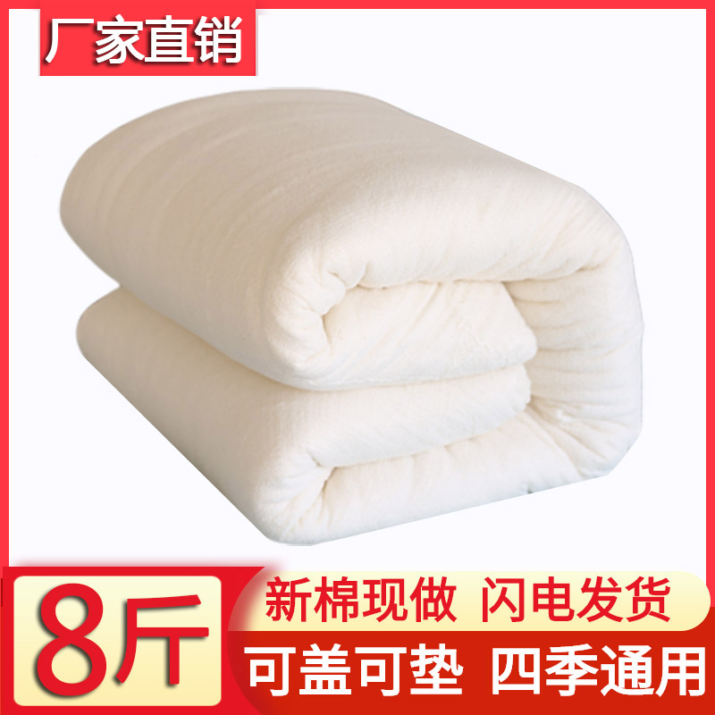 8斤棉絮棉被学生宿舍床垫被单双人棉花被子被芯秋冬被加厚被褥子