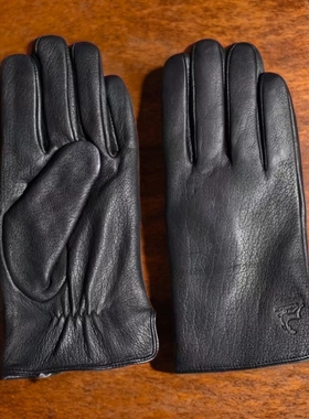 秋冬季加厚保暖男式鹿皮真皮有加肥大码手套特大号柔软加绒男士