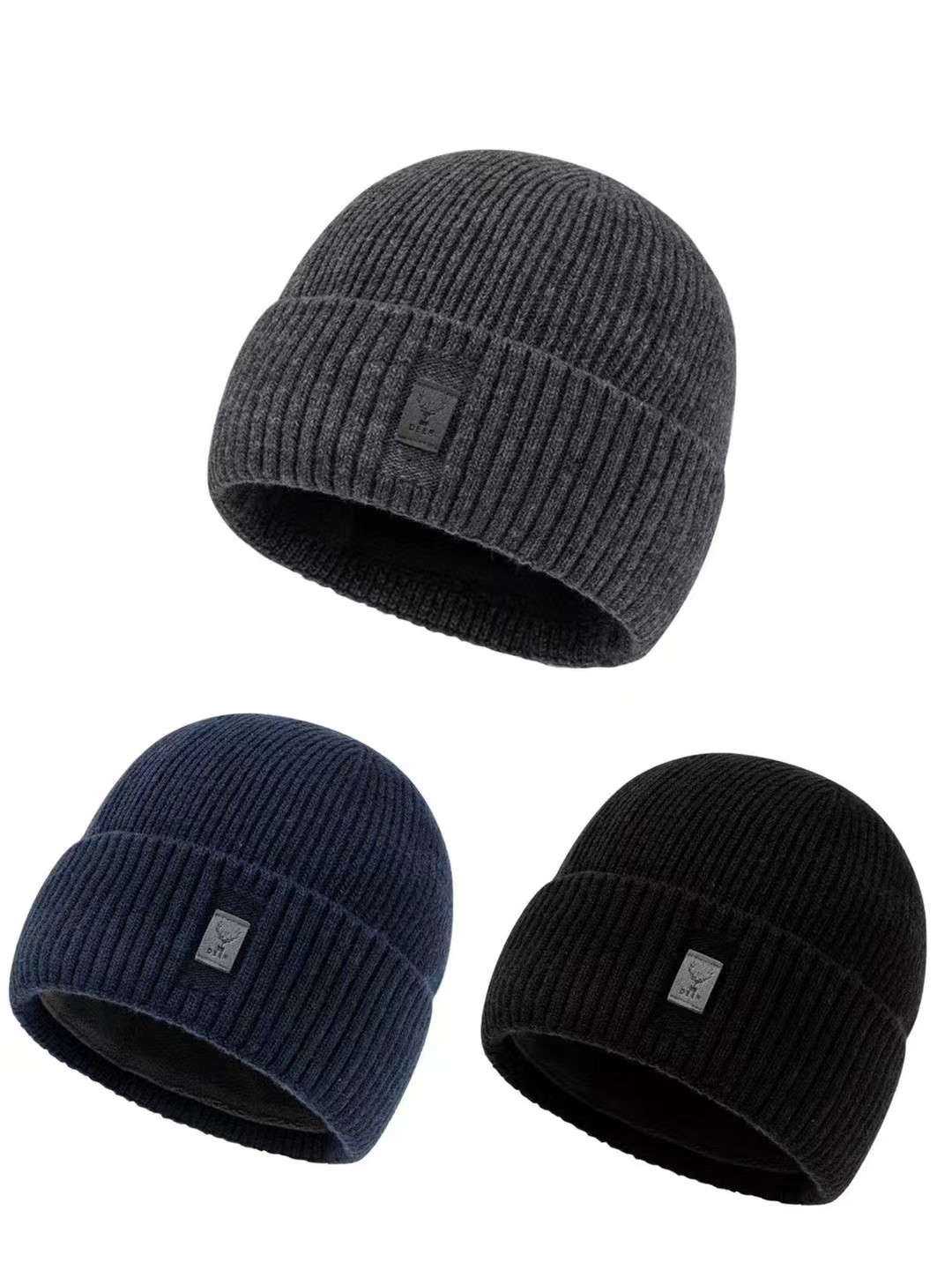 羊毛品质男士秋冬季毛线保暖加厚护耳帽柔软亲肤御寒弹力帽子加绒