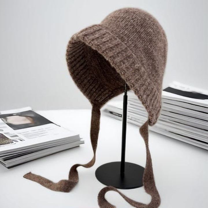 出口日本飘带毛线帽女士2025秋冬针织纯羊毛帽百搭护耳保暖帽子,服饰配件/皮带/帽子/围巾,帽子,淘宝优惠券,粉丝福利购,淘宝优惠卷