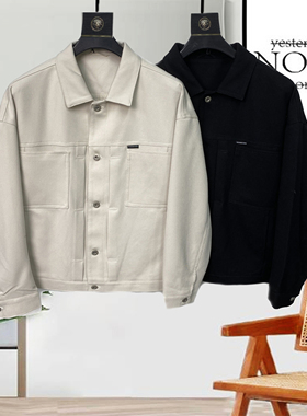 轻奢风外套男2023年春秋新款韩版男装高级翻领休闲夹克男21609