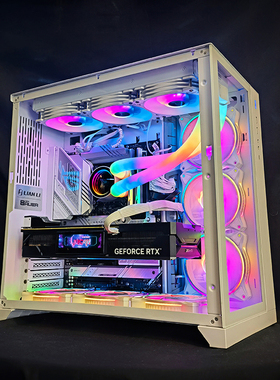 I7 13700K/RTX4070TI火神 一体式水冷RGB炫彩海景房电竞游戏主机