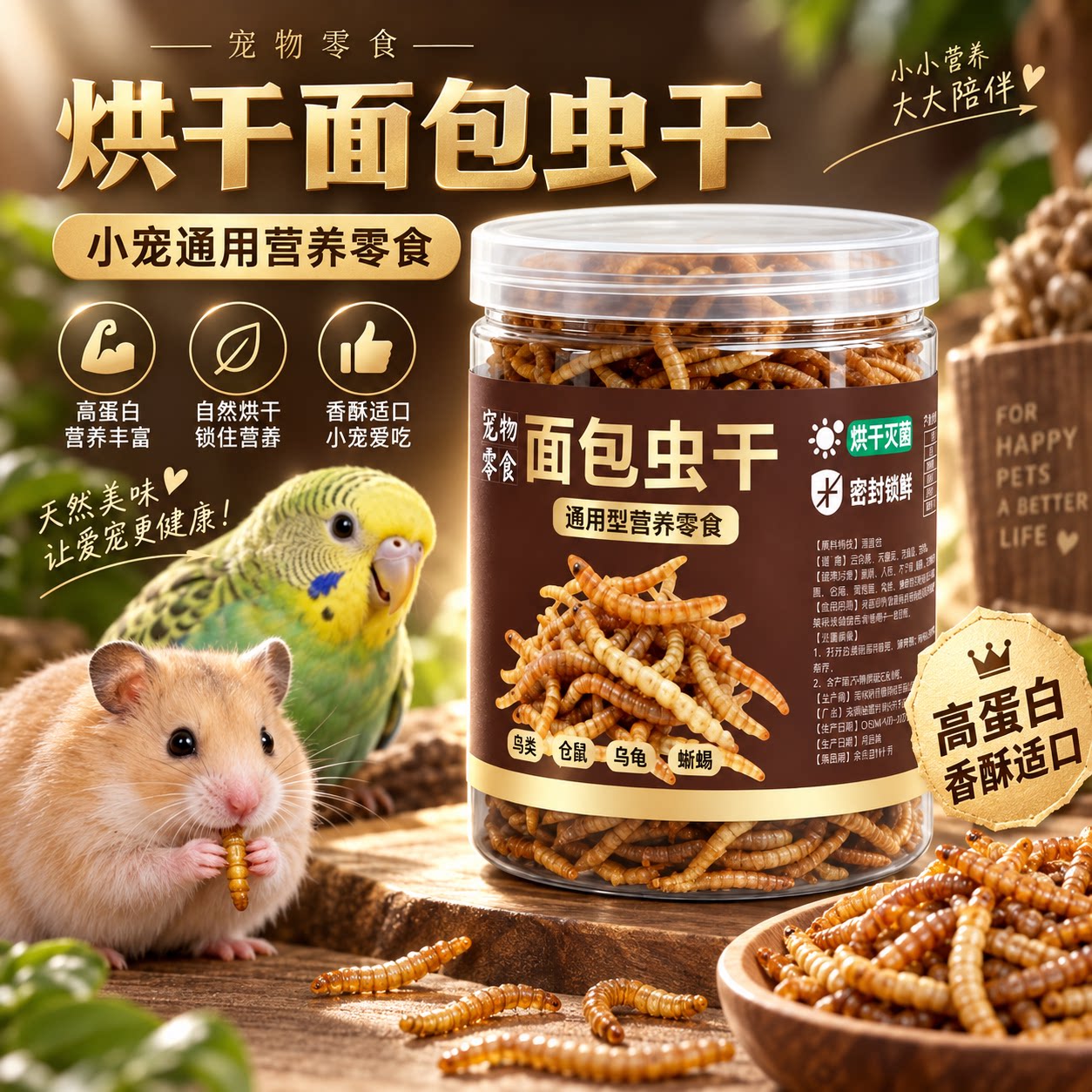 仓鼠粮食饲料面包虫干金丝熊小仓鼠专用营养主粮零食鼠粮用品大全