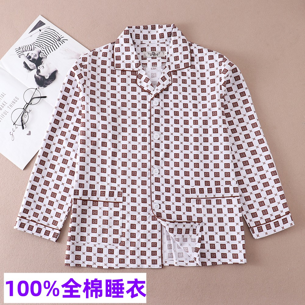 纯棉睡衣男春秋长袖夏季薄款梭织棉布家居服全棉春夏套装日系格子