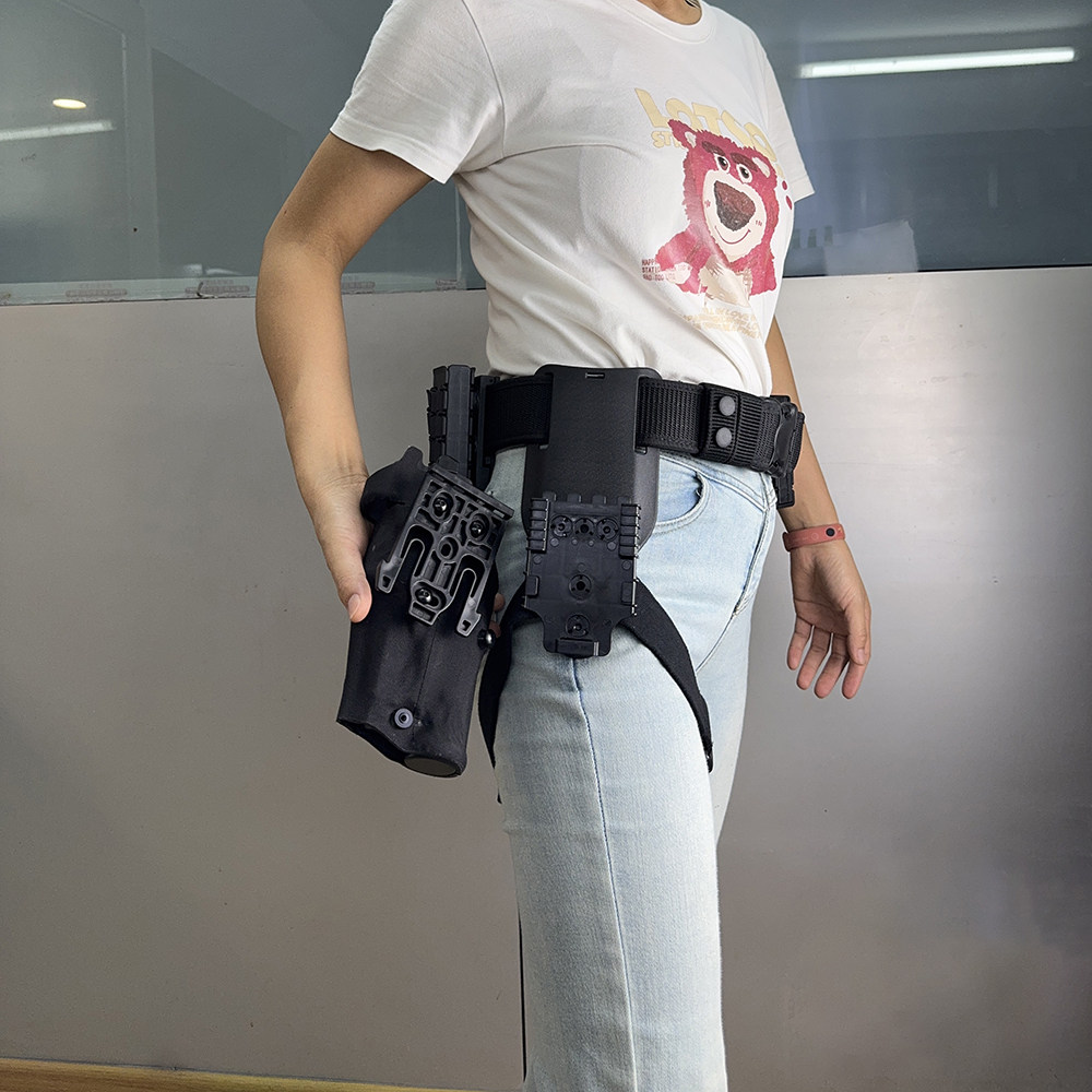 新款DX2011快拔套可带灯下挂X300手电左手C2快把套拇指锁战术枪套