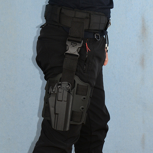 战术绑腿快拔套DX2011C2快把套火鹤G34 DK05 P320 OY G17 TTI枪套