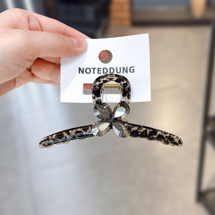 NOTEDDUNG韩国水晶大号13cm鲨鱼夹发夹女后脑勺豹纹抓夹发量多用