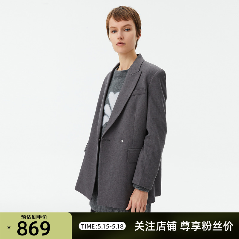 【专柜甄选】LILY2024春新款女装商务复古时尚通勤款休闲西装外套 女装/女士精品 西装 原图主图