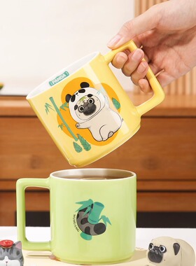 【吾皇万睡联名】顺祥陶瓷马克杯可爱卡通家用情侣水杯咖啡早餐杯