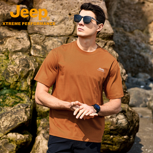 Jeep Xtreme Performance户外高端索罗那凉感速干T恤男士宽松短袖
