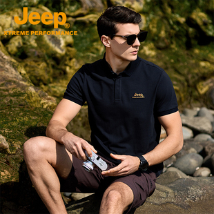 Jeep Xtreme Performance户外高端男士polo衫夏季商务凉感短袖