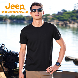Jeep Xtreme Performance户外高端男士短袖兰精液氨科技莫代尔T恤
