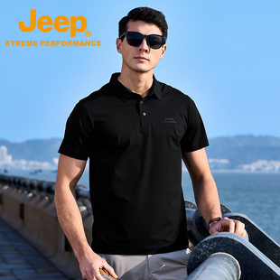 Jeep Xtreme Performance户外高端男士短袖POLO衫凉感防晒短袖男