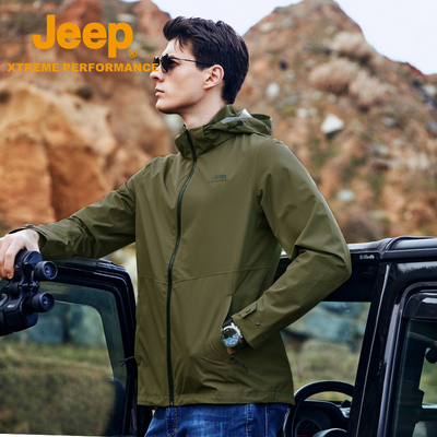 JEEP吉普户外三合一冲锋衣外套男