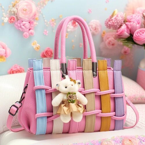 Women Bags PU Leather Handbags Casual Messenger Bags编织女包