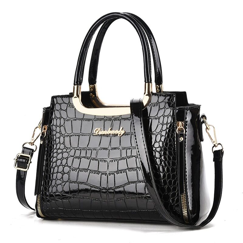 女包2026新款潮时尚压花鳄鱼纹女士手提包洋气亮皮轻奢单肩斜挎包