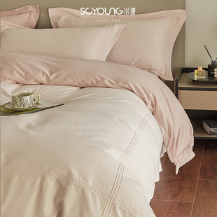 简约100SPro加厚磨毛全棉四件套纯棉床上被套床单秋冬床品三件套4