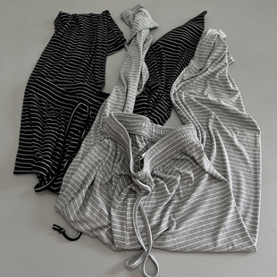 针织拖地裤 瑜伽裤 条纹裤 秋季 子休闲风女显瘦长裤 无敌软糯垂感好