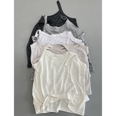 休闲风圆领针织吊带背心女