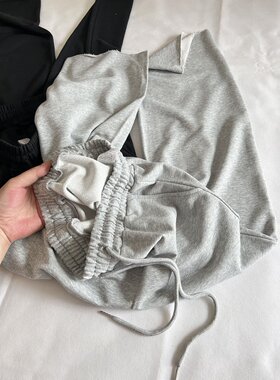 松紧腰休闲九分裤毛圈卫裤