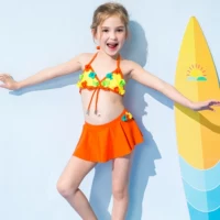 Cô gái áo tắm Tianzi chia bikini bikini 1-2 tuổi váy trẻ em bé gái áo tắm bé - Bộ đồ bơi của Kid đồ tắm em bé