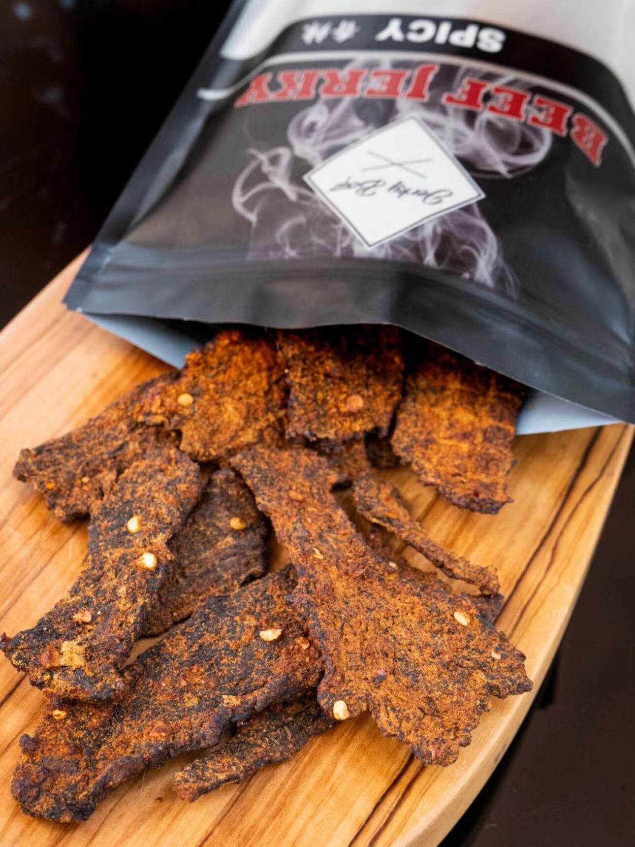 AmericanBeefJerky-Jerky Boyz American beef jerky protein, oil-free pure meat beef thumbnail 8