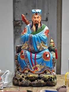 现货1尊永乐宫吕钟论道图创作吕祖木雕神像摆件实木手工雕吕洞宾