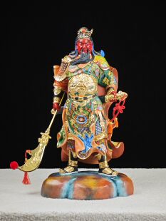 客厅雕刻玄关摆件关羽二爷关圣帝君家居用装 饰精品 实木 关公木雕